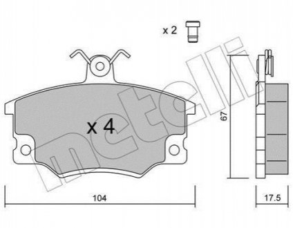 Колодки тормозные (передние) Fiat Punto/Tipo/Uno 85-99 Metelli 22-0030-1