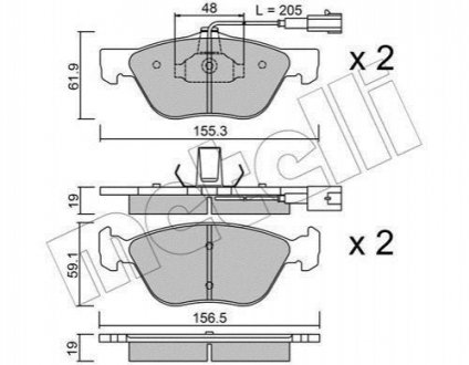 Колодки тормозные (передние) Alfa Romeo 145/146/156/GT/GTV/Spider/Fiat Bravo 95-05 Metelli 22-0083-0