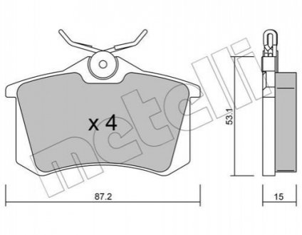 Колодки гальмівні (задні) VW Golf II/III/Passat B2/B3/B4 84-99/Polo 95-01/Peugeot 405 87-97 Metelli 22-0100-0