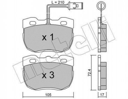 Колодки тормозные (передние) Land Rover Discovery/Range Rover 88-98 Metelli 22-0177-0 (фото 1)