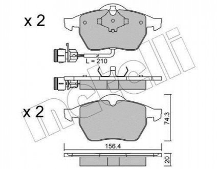 Колодки тормозные (передние) Audi 100 90-94/Audi A6 94-97 Metelli 22-0181-0 (фото 1)