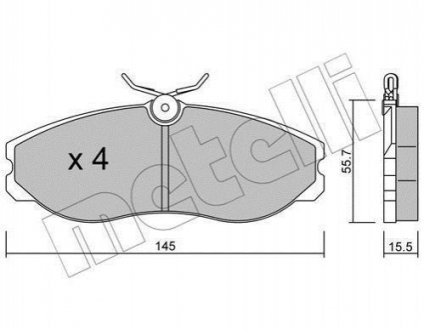 Колодки тормозные (передние) Nissan Terrano/Venette 94-02/Ford Maverick 93-98 Metelli 22-0198-0 (фото 1)