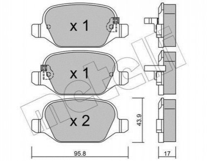 Колодки тормозные (задние) Fiat 500L 12- Metelli 22-0324-4