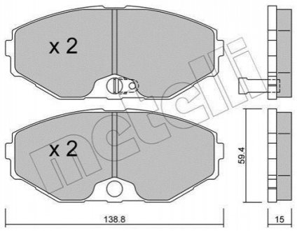 Колодки тормозные (передние) Nissan Maxima 2.0-3.0 V6 24V 00-03 Metelli 22-0405-0