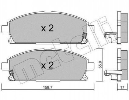 Колодки тормозные (передние) Nissan X-Trail 01-13/Pathfinder 97-04 Metelli 22-0406-1