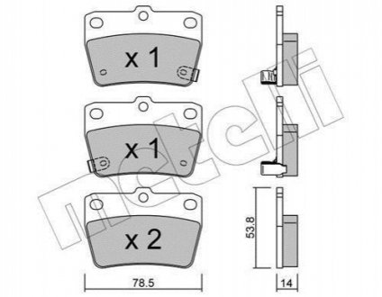 Колодки тормозные (задние) Toyota Rav4 II 00-05 Metelli 22-0431-0