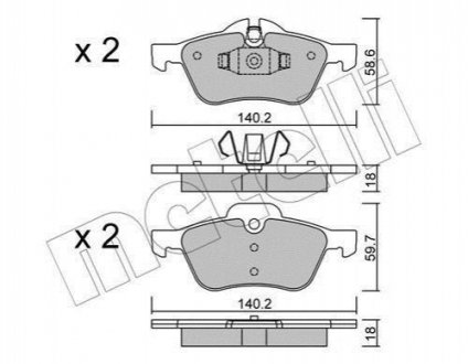 Колодки тормозные (передние) Mini Cooper/One 01-06 Metelli 22-0555-0