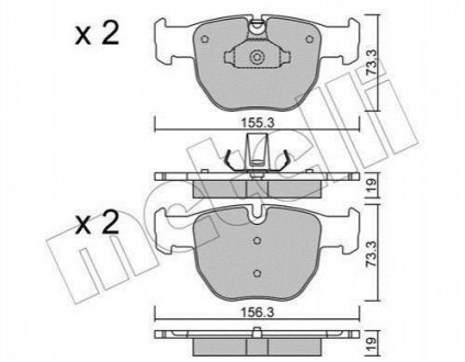 Колодки тормозные (передние) Range Rover III 02-12 Metelli 22-0598-0 (фото 1)