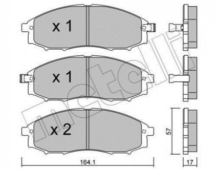 Колодки тормозные (передние) Nissan Navara/Pick Up 2.4i/2.5 TD 98- Metelli 22-0611-0 (фото 1)