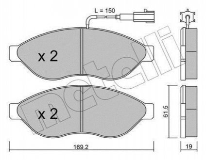 Колодки тормозные (передние) Citroen Jumper/Fiat Ducato/Peugeot Boxer 06- Metelli 22-0708-1