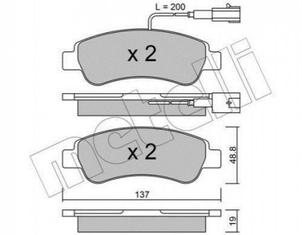 Колодки тормозные (задние) Citroen Jumper/Fiat Ducato/Peugeot Boxer 06- Metelli 22-0710-1