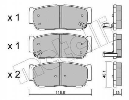 Колодки тормозные (задние) Ssangyong Rodius/Rexton 05- Metelli 22-0727-0