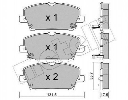 Колодки тормозные (передние) Honda Civic VIII 05- Metelli 22-0728-0 (фото 1)