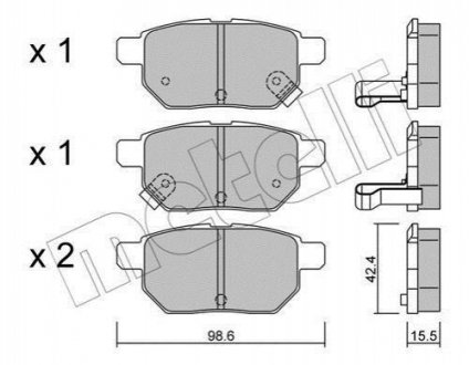 Колодки тормозные (задние) Toyota Corolla/Auris 06-14/IQ/Urban Cruiser 09-15/Prius 12-/Yaris 05- Metelli 22-0746-0