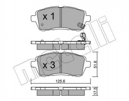 Колодки тормозные (передние) Ford Fiesta VI 08-/Mazda 2 07-15/Subaru Justy 07- Metelli 22-0793-0