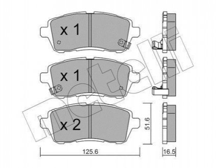 Колодки тормозные (передние) Ford Fiesta 08- Metelli 22-0793-1