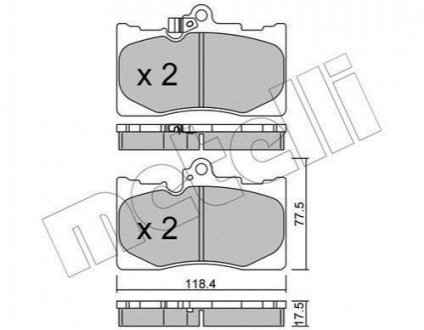 Колодки тормозные (передние) Lexus GS III/IV 05- Metelli 22-0799-0