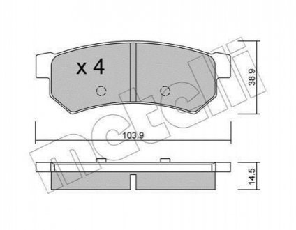 Колодки тормозные (задние) Chevrolet Lacetti 05-/Nubira 05-11 Metelli 22-0846-0