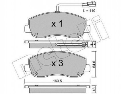 Колодки тормозные (передние) Renault Master III/Opel Movano B/Nissan NV400 10- Metelli 22-0898-0 (фото 1)