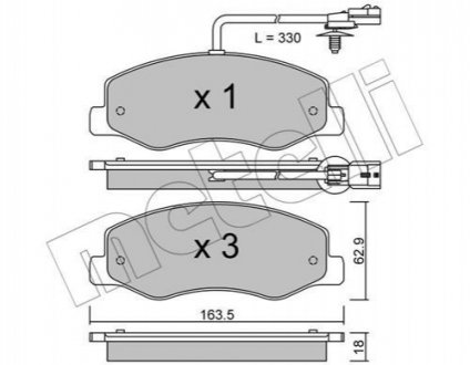 Колодки тормозные (задние) Renault Master III/Opel Movano/Nissan NV400 10- /(спарка) Metelli 22-0900-0 (фото 1)