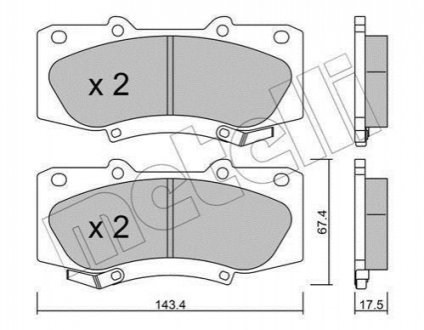 Колодки тормозные (передние) Toyota Hilux 2.5-4.0 d-4d 04- Metelli 22-0937-0