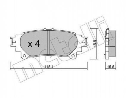 Колодки тормозные (задние) Lexus RX 08-15 Metelli 22-0939-0