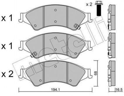 Колодки тормозные (передние) Ford Ranger 11- Metelli 22-0971-0 (фото 1)