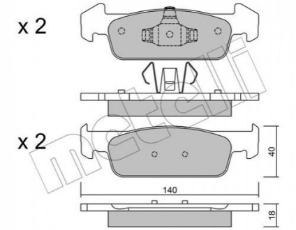 Колодки тормозные (передние) Dacia Logan II/Sandero II 12-/Renault Logan 11-/Sandero 13/Clio IV 18- Metelli 22-0975-1