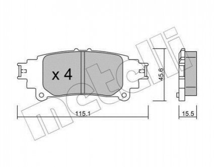 Колодки тормозные (задние) Lexus GS 11-/IS 13-/Toyota Prius Plus 08- Metelli 22-0977-0