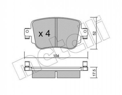 Колодки гальмівні (задні) Audi Q3/Skoda Octavia/Seat Leon/VW Golf/Caddy IV 14- Metelli 22-0980-0 (фото 1)