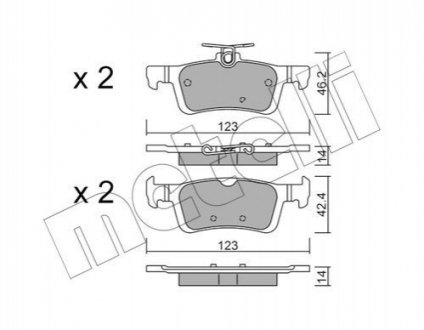 Колодки тормозные (задние) Ford Fiesta 1.0 EcoBoost 17- Metelli 22-0986-1 (фото 1)