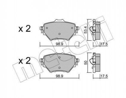 Колодки тормозные (задние) Citroen C4/Berlingo/Peugeot 308/508/3008/Partner/Opel Combo 13- Metelli 22-0987-0