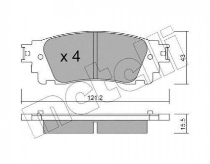 Колодки тормозные (задние) Lexus NX 14- Metelli 22-1041-0