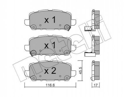 Колодки тормозные (задние) Honda HR-V 14- Metelli 22-1084-0