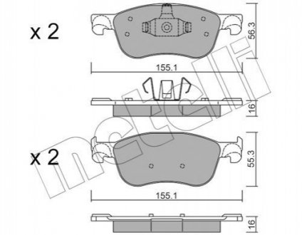 Колодки тормозные (передние) Ford Fiesta VII 1.0-1.5 17- Metelli 22-1142-0 (фото 1)