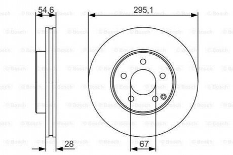 Диск гальмівний (передній) MB E-class (W211/S211) 02-09 (295x28) BOSCH 0 986 479 R99