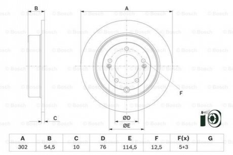 Диск тормозной (задний) Hyundai Tucson II 15-/Kia Sportage 16- (302x10) BOSCH 0 986 479 E45