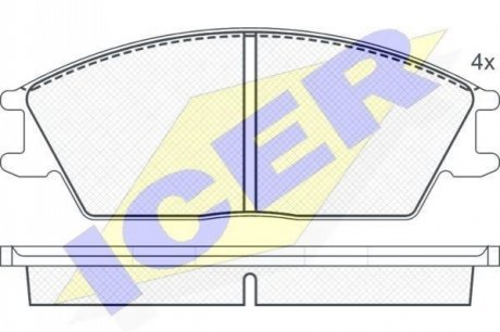 Колодки тормозные (передние) Hyundai Getz 02-10 ICER 180616