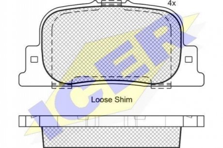 Колодки тормозные (задние) Toyota Camry/Corolla/Prius 91-17 ICER 181633