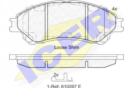 Колодки тормозные (передние) Suzuki SX4 S-Cross 13-/Vitara 15- ICER 182175