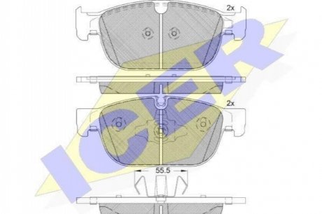 Колодки тормозные (передние) Volvo S60/S90/V60/V90/XC40/XC60/XC90 2.0 15- ICER 182272