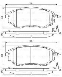 Колодки тормозные (передние) Subaru Forester 08-/Legacy IV/V 03-14/Outback 03-/Impreza 12- BOSCH 0 986 494 679 (фото 1)