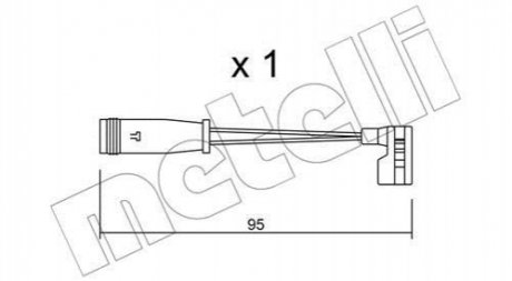 Датчик зносу гальмівних колодок MB Sprinter/VW Crafter 06- (L=95mm) Metelli SU.164