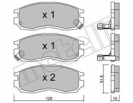 Колодки тормозные (передние) Mitsubishi Colt 90-96/Galant/Lancer 88-04/Space Wagon 91-98 Metelli 22-0224-0