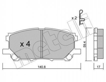 Колодки тормозные (передние) Lexus RX 03-09 Metelli 22-0618-0