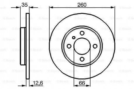 Диск тормозной (передний) BMW 3 (E30) -91 M10/M40 (260x12.5) BOSCH 0 986 478 029