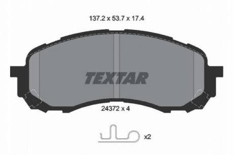 Колодки тормозные (передние) Subaru Impreza 1.5/1.6 01-09 TEXTAR 2437201 (фото 1)