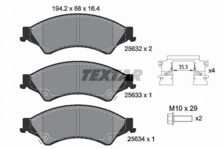 Колодки гальмівні (передні) Ford Ranger 11- Q+ TEXTAR 2563201