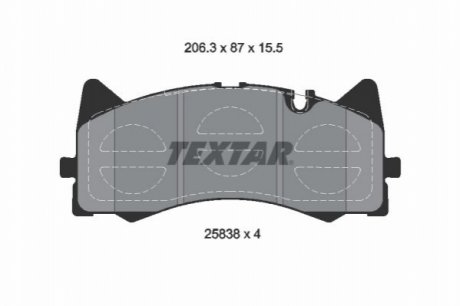 Колодки тормозные (передние) MB C-class (W205) C63 AMG 14- TEXTAR 2583801