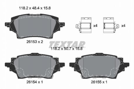 Колодки гальмівні (задні) Suzuki Swace/Toyota C-HR/ Corolla 19- (TRW) Q+ TEXTAR 2615301 (фото 1)